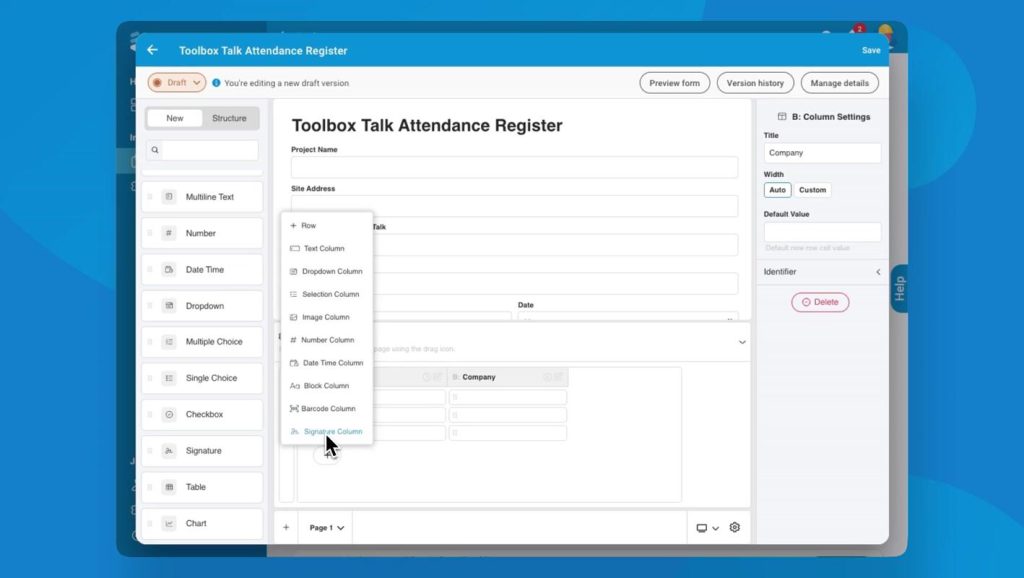 Form builder table fields Cover Image