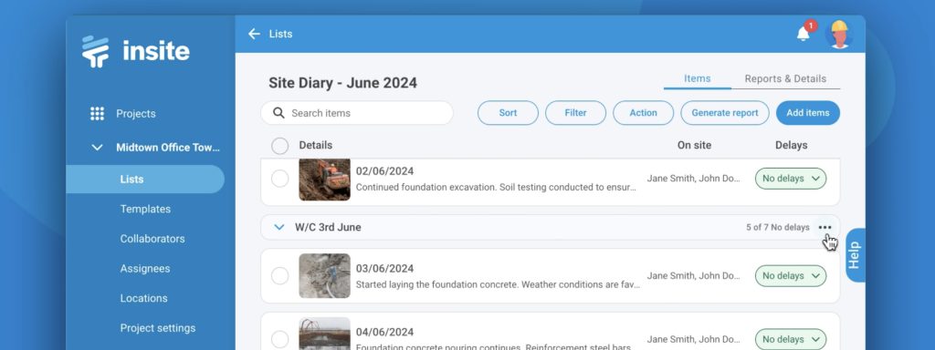 Site Diaries Cover Image